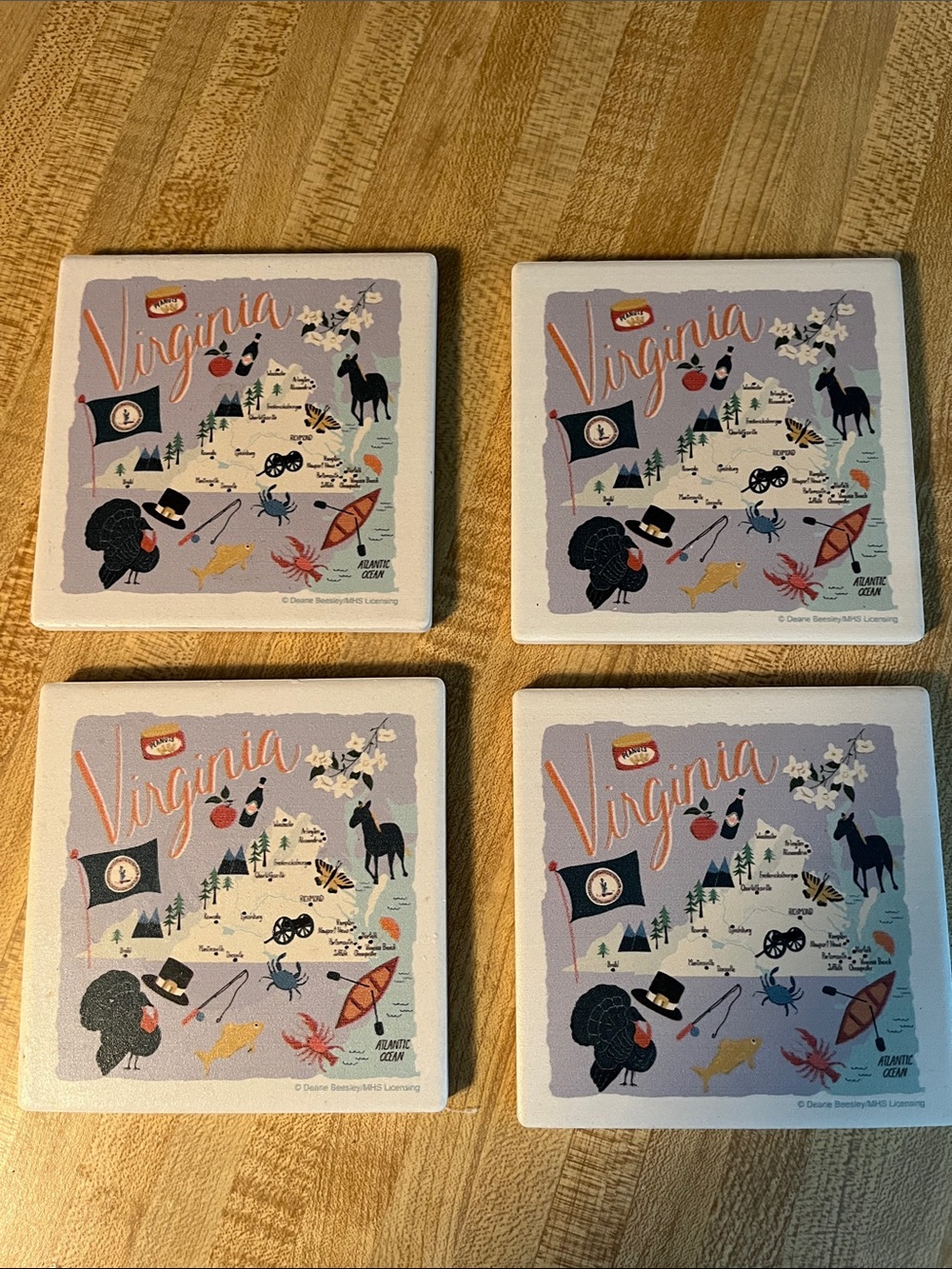 Virginia Coasters - Set of 4